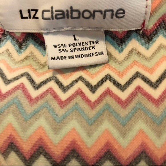 Liz Claiborne Drape Neck Chevron Blouse - Picture 5 of 5